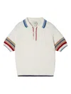 Fendi Textured-knit Polo Shirt In Neutral