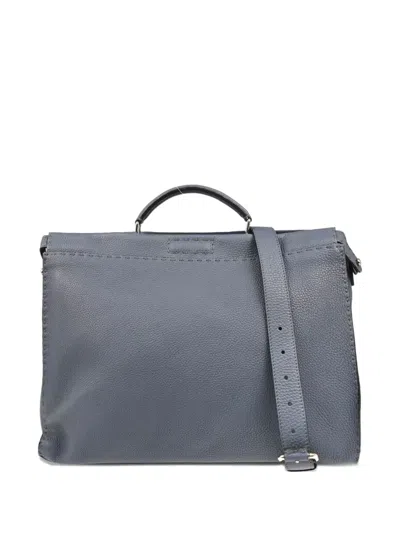 Pre-owned Fendi Textured Leather Document Bag