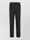 Fendi Trousers In Black Ff Jacquard Linen Blend