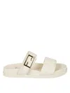 Fendi Textured Strap Sandals In Neutral