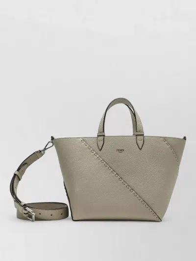 Fendi Textured Tote Bag Detachable Strap Handles