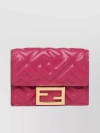 FENDI TEXTURED TRIFOLD COIN WALLET WITH COMPACT DESIGN