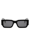 Fendi The  Diagonal 51mm Rectangular Sunglasses In Black