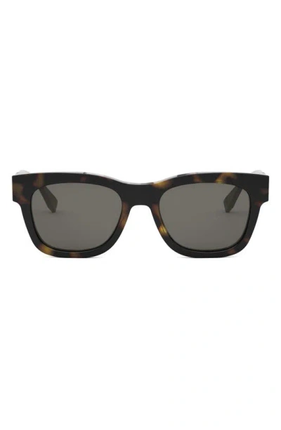 Fendi The  Diagonal 51mm Square Sunglasses In Dark Havana / Smoke