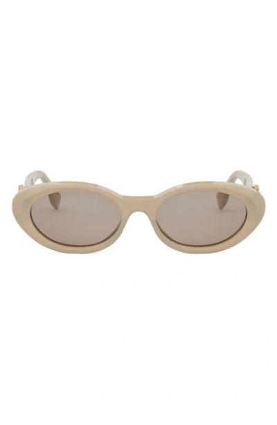 Fendi The  Diamonds 53mm Oval Sunglasses In Sbeigbrng