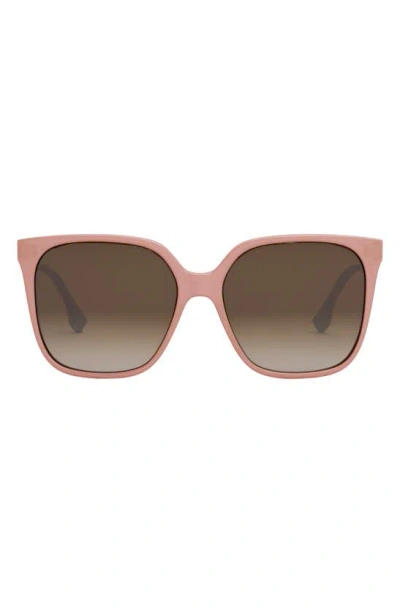 Fendi The  Fine 59mm Geometric Sunglasses In Brown