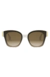 Fendi First Acetate Cat-eye Sunglasses In Ivory / Gradient Brown