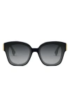 Fendi The  First 63mm Square Sunglasses In Shiny Blue / Gradient Smoke