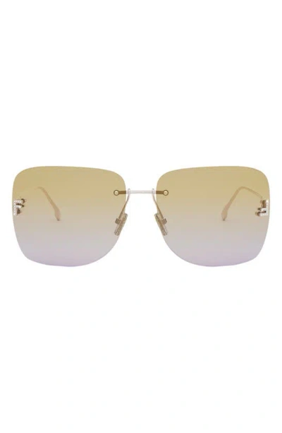 Fendi The  First 65mm Oversize Square Sunglasses In Green
