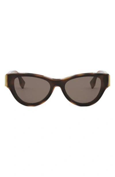 Fendi The  First Cat Eye Sunglasses In Blonde Havana Brown