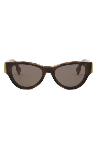 Fendi The  First Cat Eye Sunglasses In Blonde Havana / Brown