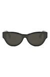 Fendi The  First Cat Eye Sunglasses In Shiny Black / Smoke