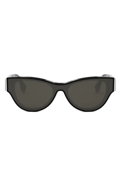 Fendi The  First Cat Eye Sunglasses In Black Dark Grey