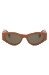 Fendi The  O'lock 54mm Cat Eye Sunglasses In Dark Brown/ Other / Brown