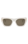 Fendi Roma Rectangular Sunglasses In White/brown