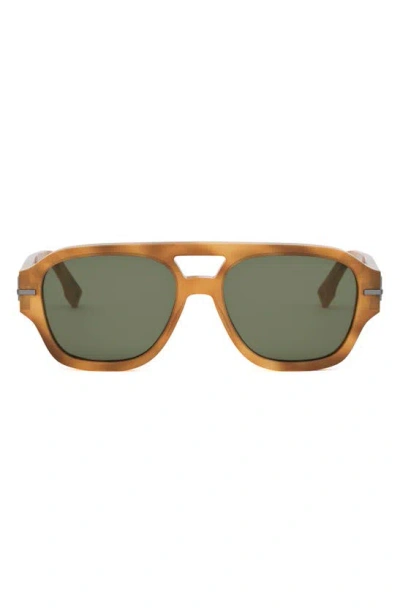 Fendi The Graphy 55mm Geometric Sunglasses In Green