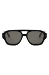Fendi The Graphy 55mm Geometric Sunglasses In Nero
