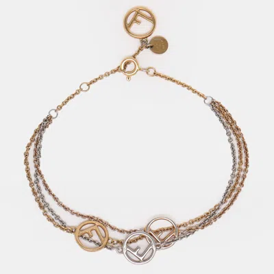 Pre-owned Fendi Three Tone Layered Bracelet In Multi