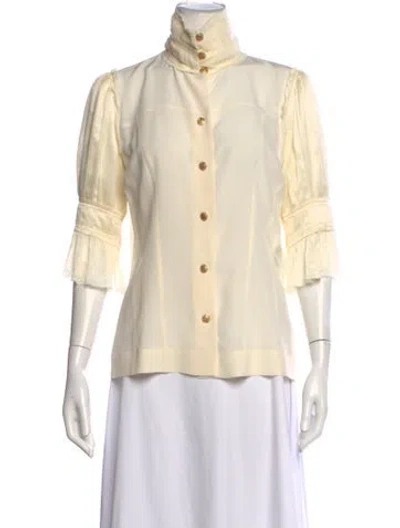 Pre-owned Fendi Three-quarter Sleeve Blouse In Neutral