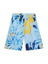 Fendi Tie-dye Print Cotton Shorts In Blue