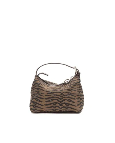 Fendi Tiger Print Handbag In Brown