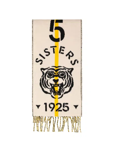 Fendi Tiger-motif Fringed Scarf In Red