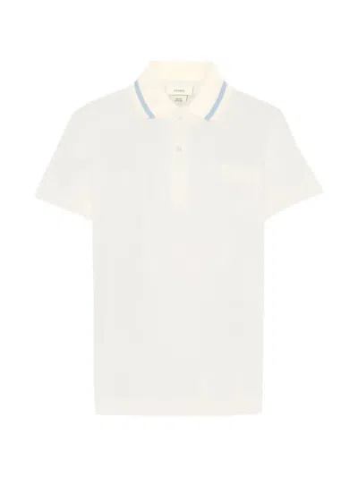 Fendi Kids' Tinto Jersey Polo Shirt In White