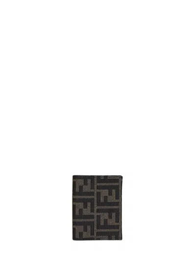 Fendi Tobacco Brown Card Case Ff Jacquard Card Case