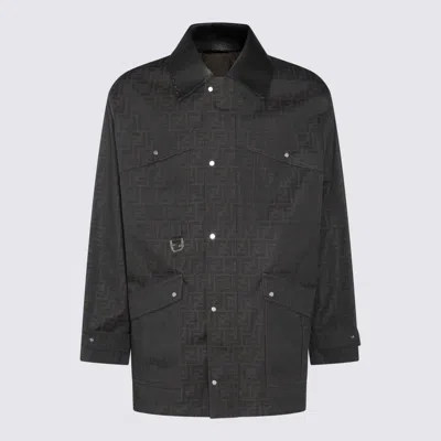 Fendi Tobacco Casual Jacket In Black