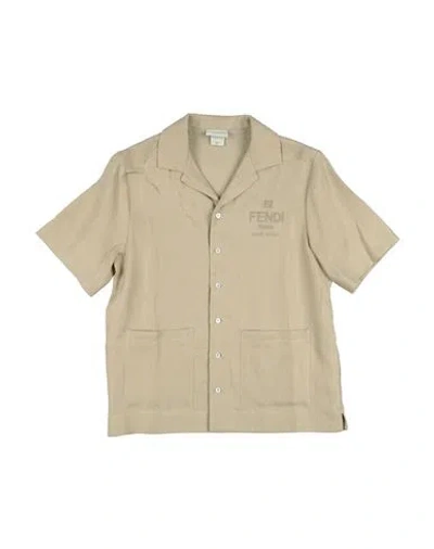 Fendi Babies'  Toddler Boy Shirt Khaki Size 4 Linen In Brown