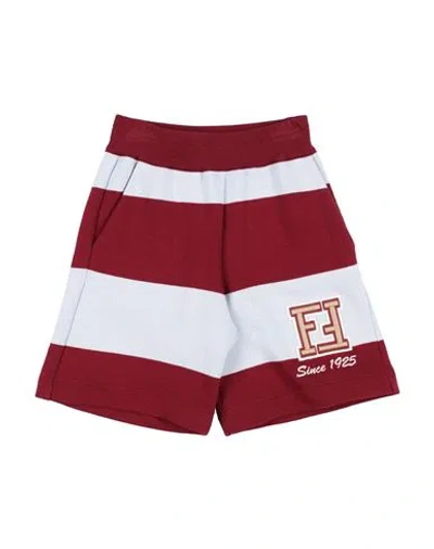 Fendi Babies'  Toddler Boy Shorts & Bermuda Shorts Burgundy Size 4 Cotton, Acrylic, Polyamide, Polyester, Vis In Red