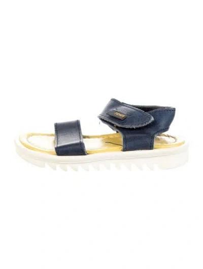 Pre-owned Fendi Babies' Toddler Boys' Leather Sandals In Blue