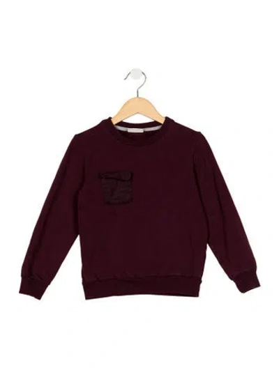Pre-owned Fendi Babies' Toddler Boys Pattern Printed Flap Pocket Sweatshirt In Red