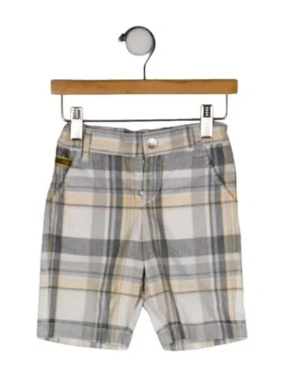Pre-owned Fendi Babies' Toddler Boys' Plaid Shorts In White