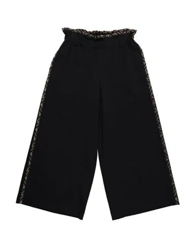 Fendi Babies'  Toddler Girl Pants Black Size 4 Cotton, Polyamide, Elastane, Viscose, Silk