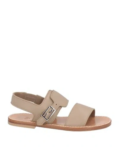 Fendi Babies'  Toddler Girl Sandals Sand Size 10c Soft Leather In Beige