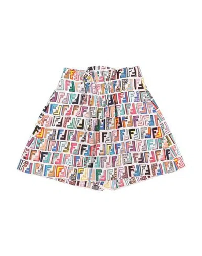 Fendi Babies'  Toddler Girl Shorts & Bermuda Shorts White Size 4 Cotton, Polyester In Multi