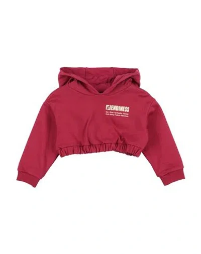 Fendi Babies'  Toddler Girl Sweatshirt Garnet Size 5 Cotton, Elastane In Red