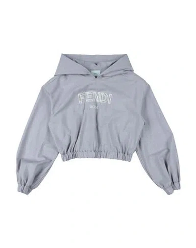 Fendi Babies'  Toddler Girl Sweatshirt Light Grey Size 5 Virgin Wool, Elastane In Gray
