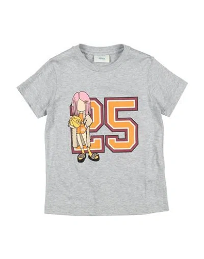 Fendi Babies'  Toddler Girl T-shirt Grey Size 4 Cotton In Gray