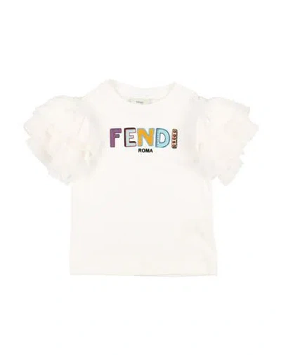 Fendi Babies'  Toddler Girl T-shirt White Size 4 Cotton, Silk, Polyamide