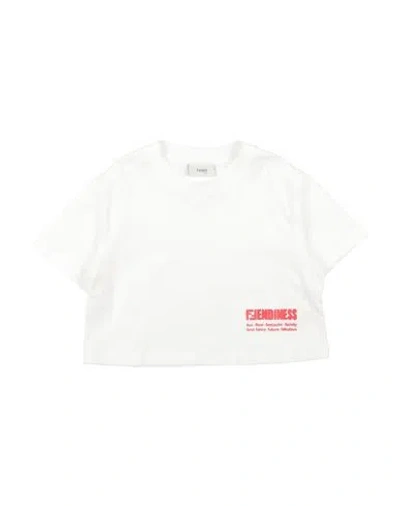 Fendi Babies'  Toddler Girl T-shirt White Size 5 Cotton