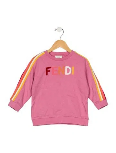 Pre-owned Fendi Babies' Toddler Girls' Printed Pullover Sweater In Pink
