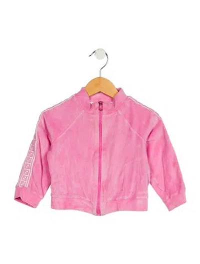 Pre-owned Fendi Babies' Toddler Girls' Velour Track Jacket In Pink