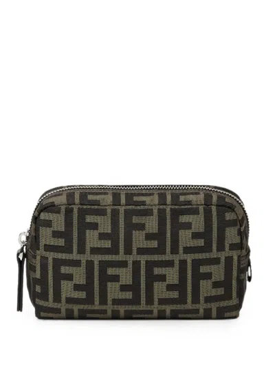 Fendi Small Superlight Ff Zucca Pouch Bag In Gray
