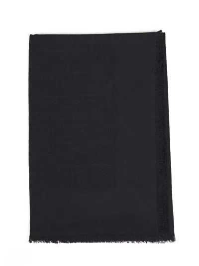 Fendi Tone-on-tone Ff Zucca Jacquard Shawl In Black