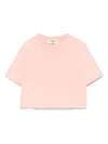 Fendi Women Pink T-shirt With Cropped Design And Raised Logo On The Front In Cotton Woman In Pink