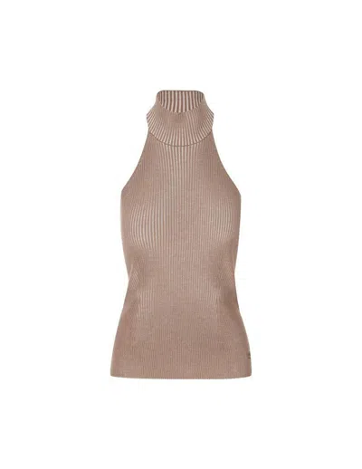 Fendi Dove Grey Wool And Viscose Top
