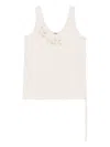 Fendi Sleeveless Embroidered Scoop Neck Top In Neutral