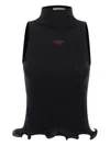 Fendi Cotton Top Finished With Ruffles In Black